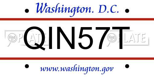 QIN57T District Of Columbia License Plate