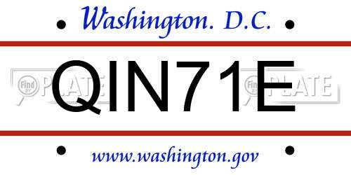 QIN71E District Of Columbia License Plate