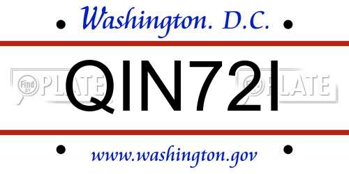 QIN72I District Of Columbia License Plate