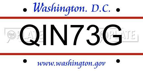 QIN73G District Of Columbia License Plate