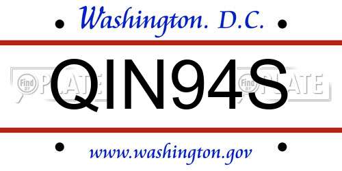 QIN94S District Of Columbia License Plate