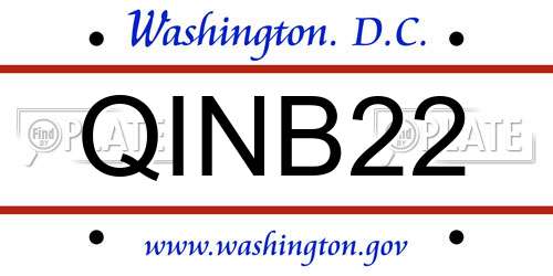 QINB22 District Of Columbia License Plate