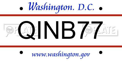 QINB77 District Of Columbia License Plate