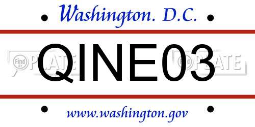 QINE03 District Of Columbia License Plate