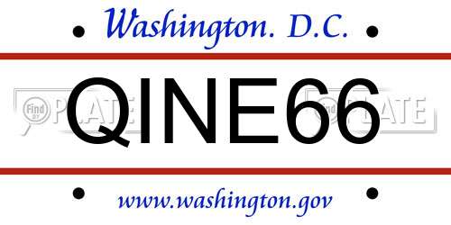 QINE66 District Of Columbia License Plate
