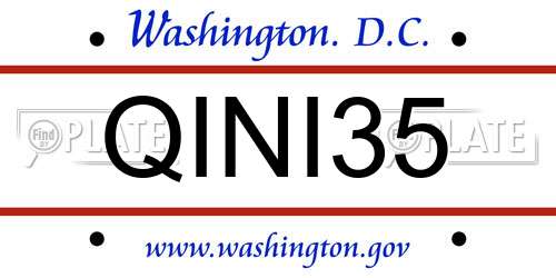 QINI35 District Of Columbia License Plate