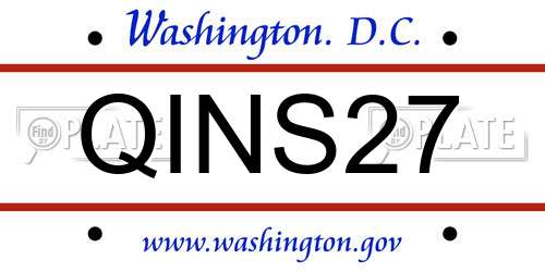 QINS27 District Of Columbia License Plate