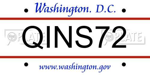 QINS72 District Of Columbia License Plate