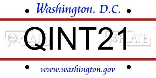 QINT21 District Of Columbia License Plate
