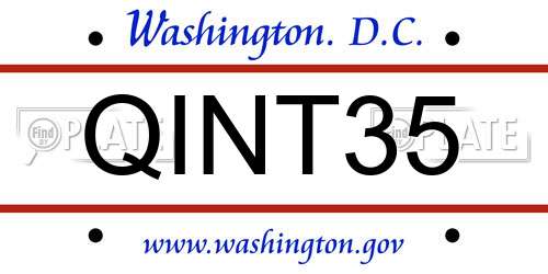 QINT35 District Of Columbia License Plate