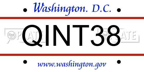 QINT38 District Of Columbia License Plate