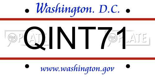 QINT71 District Of Columbia License Plate