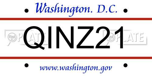 QINZ21 District Of Columbia License Plate