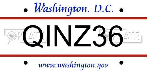 QINZ36 District Of Columbia License Plate