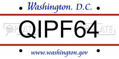 QIPF64 District Of Columbia License Plate