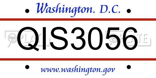 QIS3056 District Of Columbia License Plate