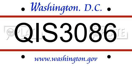QIS3086 District Of Columbia License Plate