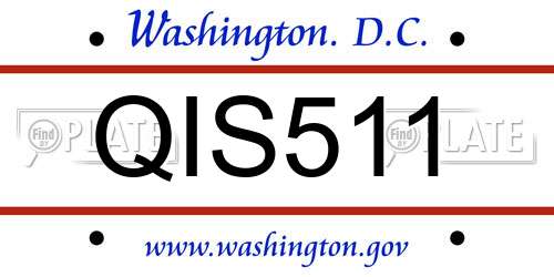 QIS511 District Of Columbia License Plate