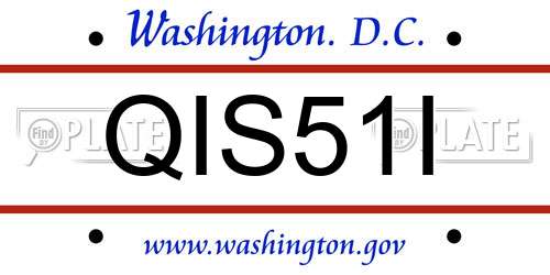 QIS51I District Of Columbia License Plate