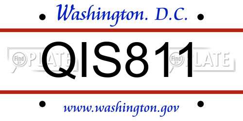 QIS811 District Of Columbia License Plate
