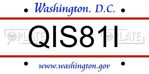 QIS81I District Of Columbia License Plate