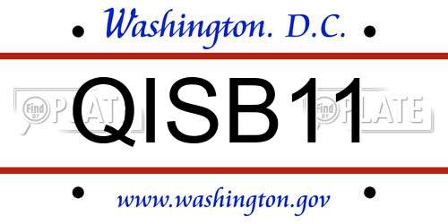 QISB11 District Of Columbia License Plate