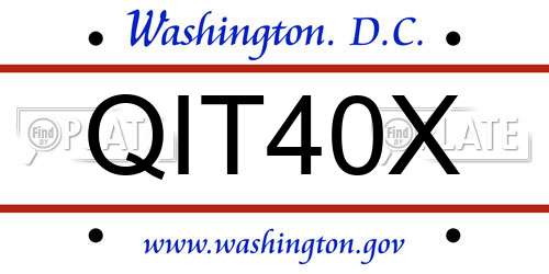 QIT40X District Of Columbia License Plate
