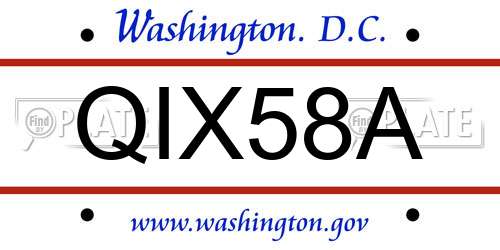 QIX58A District Of Columbia License Plate