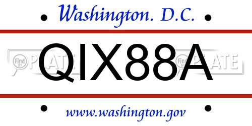QIX88A District Of Columbia License Plate