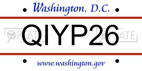 QIYP26 District Of Columbia License Plate