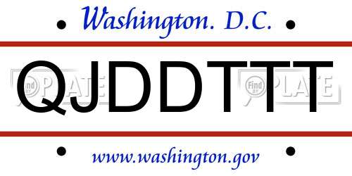 QJDDTTT District Of Columbia License Plate