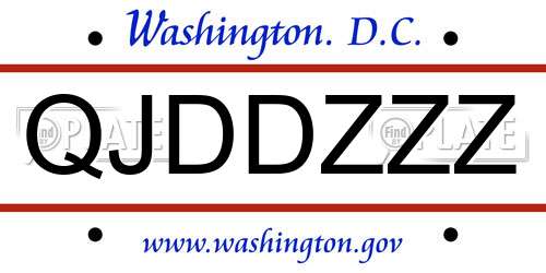 QJDDZZZ District Of Columbia License Plate