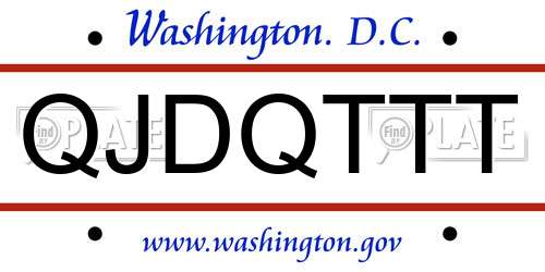 QJDQTTT District Of Columbia License Plate