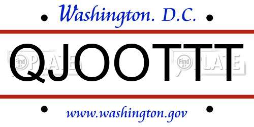 QJOOTTT District Of Columbia License Plate