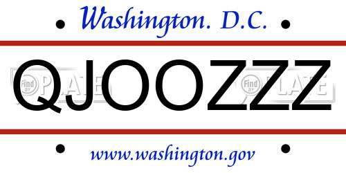 QJOOZZZ District Of Columbia License Plate