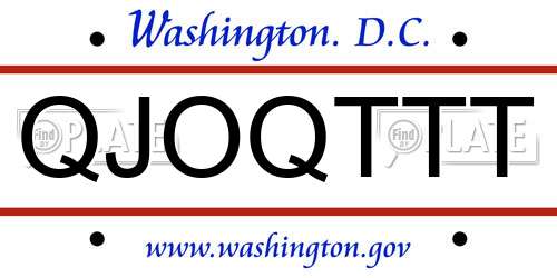 QJOQTTT District Of Columbia License Plate
