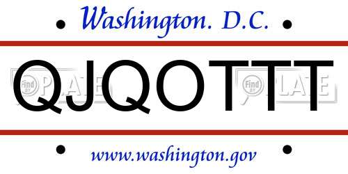 QJQOTTT District Of Columbia License Plate