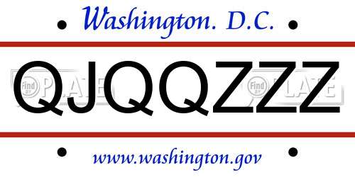 QJQQZZZ District Of Columbia License Plate