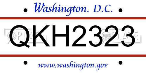 QKH2323 District Of Columbia License Plate