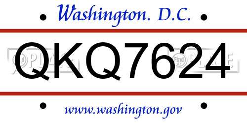 QKQ7624 District Of Columbia License Plate