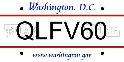 QLFV60 District Of Columbia License Plate