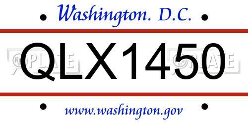 QLX1450 District Of Columbia License Plate