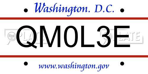 QM0L3E District Of Columbia License Plate