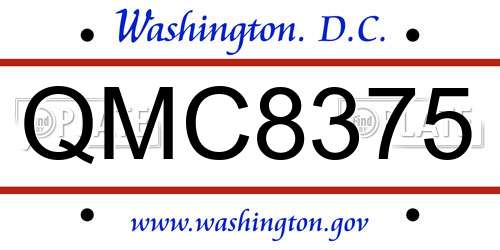QMC8375 District Of Columbia License Plate