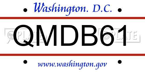 QMDB61 District Of Columbia License Plate