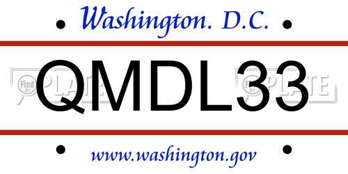 QMDL33 District Of Columbia License Plate