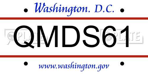 QMDS61 District Of Columbia License Plate
