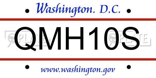 QMH10S District Of Columbia License Plate