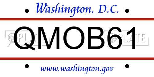 QMOB61 District Of Columbia License Plate