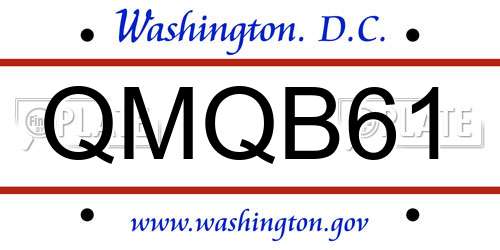 QMQB61 District Of Columbia License Plate